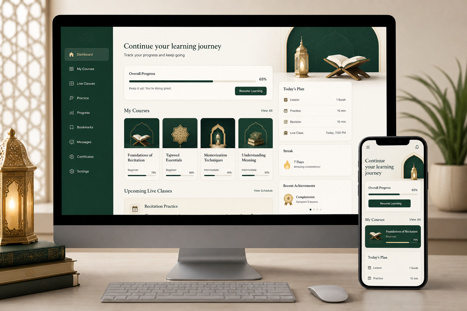 Quranul Academy online learning website project